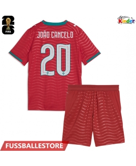 Günstige Portugal Joao Cancelo #20 Heimtrikotsatz Kinder WM 2026 Kurzarm (+ Kurze Hosen)
